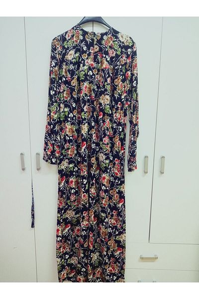 hoaryage Robadan Rochie de mamă cu mânecă lungă, 100% viscoză, cu flori de trandafir, rochie de rugăciune