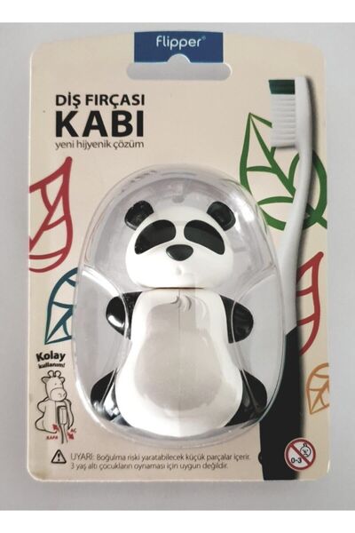 Flipper Hijyenik Diş Fırçası Kabı - Panda