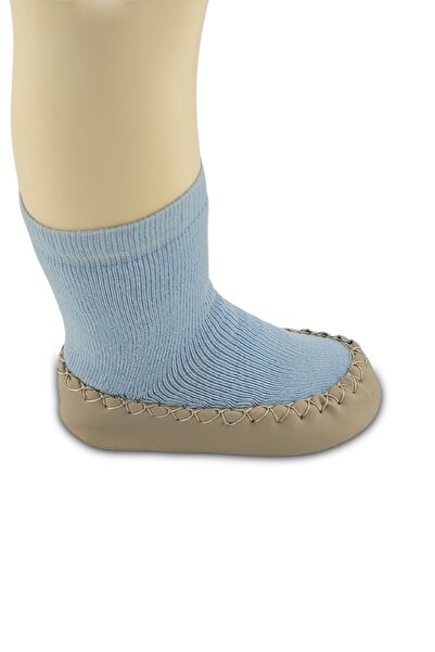 Funny Baby Органични шевове, удобни обикновени чорапи с неплъзгаща се подметка