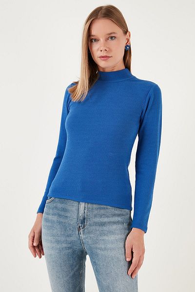 Lela Ribbed Flexible Slim Fit Half Turtleneck Sweater SWEATER 5865344