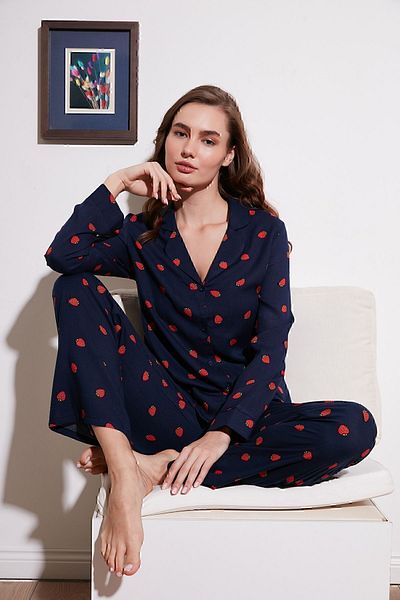 Lela Reguar Fit Soft Textured Pajamas Set PYJAMAS SET 611PT288Y
