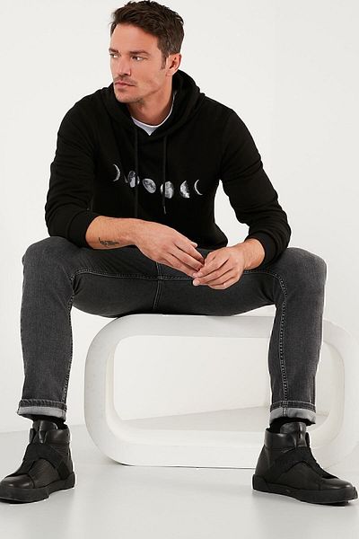 Buratti Cotton Printed Hooded Slim Fit Sweat Men's Sweat 5905238