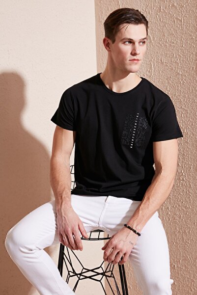 Buratti Tricou Slim Fit 100% bumbac cu decolteu triplu Tricou Bărbați 541QUINT