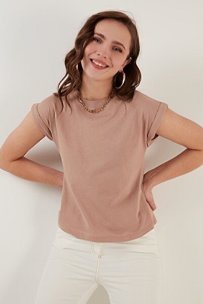 Lela Bisiklet Yaka % 100 Pamuk Basic T Shirt T Shirt 5864121