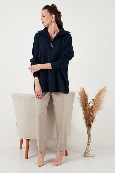 Lela Oversize Half Zip Knitwear Sweater - Pullover 4616079 Y