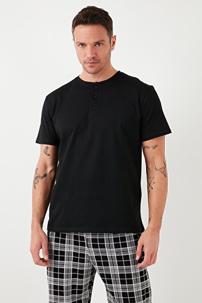 Buratti Καρό βαμβακερή ελαστική μέση με κανονική εφαρμογή κοντομάνικο σετ πιτζάμες ανδρικό σετ πιτζάμες 65720