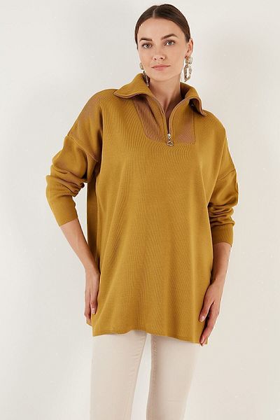 Lela Half Zipper Oversize Knitwear Sweater SWEATER 4616079