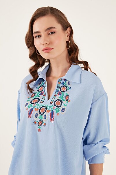 Lela Бавовняна блузка Regular Fit з вишивкою BLUZ 611BZ0181