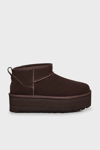 UGG W Klasické mini kozačky z pravé kůže s tlustou podrážkou 1135092