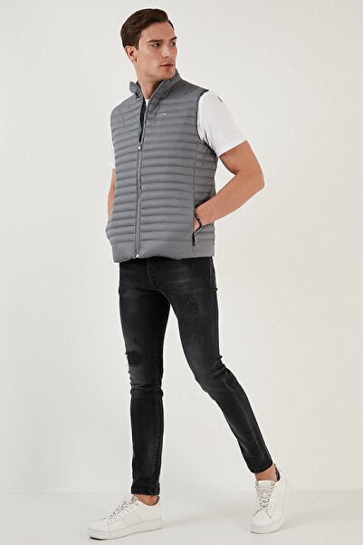 Buratti Καπιτονέ φουσκωτό γιλέκο Regular Fit Stand γιακά με τσέπες ανδρικό γιλέκο 497 κιτ