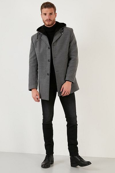 Buratti Cotton Hooded Cashew Coat Ανδρικό Παλτό 5841013