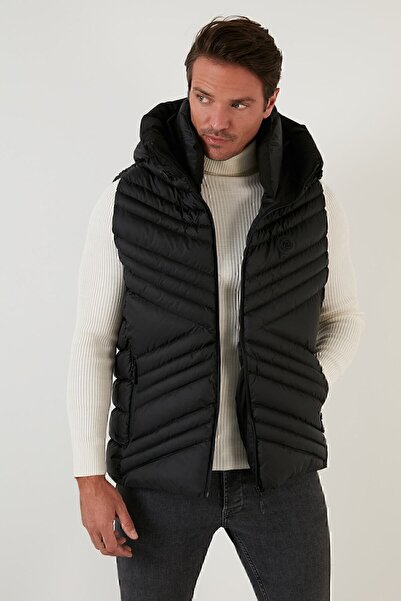 Buratti Slim Fit kapucnis állógallér zsebbel felfújható mellény férfi mellény 6274910