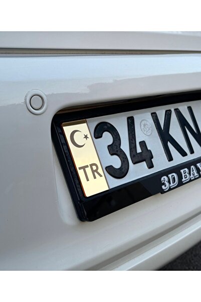 3dbaydesign PLEKSİ PLAKA TR GOLD ÜZERİNE KAZIMA 2 ADET KENDİNDEN YAPIŞKANLI U...