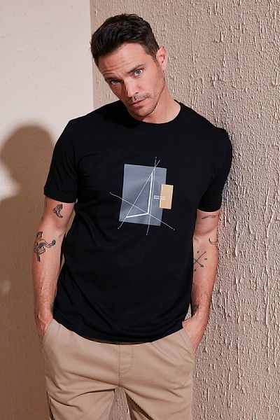 Buratti Tricou slim fit din bumbac imprimat tricou bărbați 646R8040