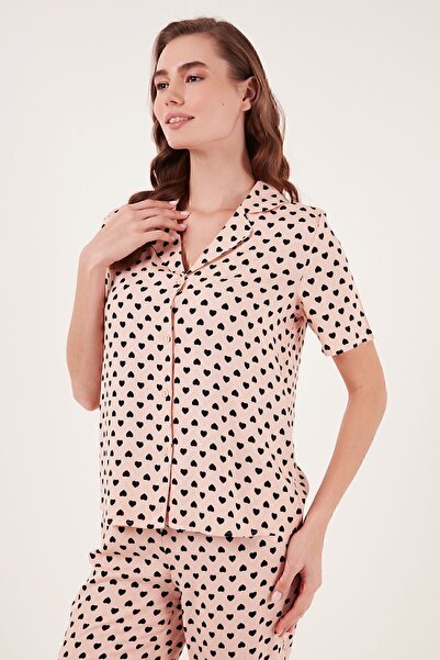 Lela Άνετο σετ πιτζάμες με κοντό μανίκι μονό γιακά ποδιών PAJAMA SET6110290