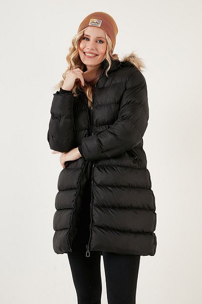 Lela Water Repellent Regular Fit Removable Hooded Puffer Coat COAT 640Y001