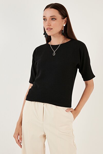 Lela Μπλούζα με λαιμόκοψη με ελαστική κανονική εφαρμογή BLUZ 5865345