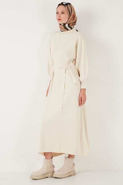 Lela Relaxed Cut Crew Neck Knitwear Dress - Dress 4616198