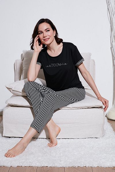 Lela Σετ πιτζάμες με μαλακή υφή Crew Neck - PAJAMAS SET6097605