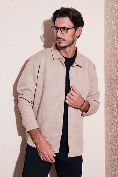 Buratti Ανδρικό πουκάμισο Relaxed Fit με ριμπ κουμπωτά 5905510