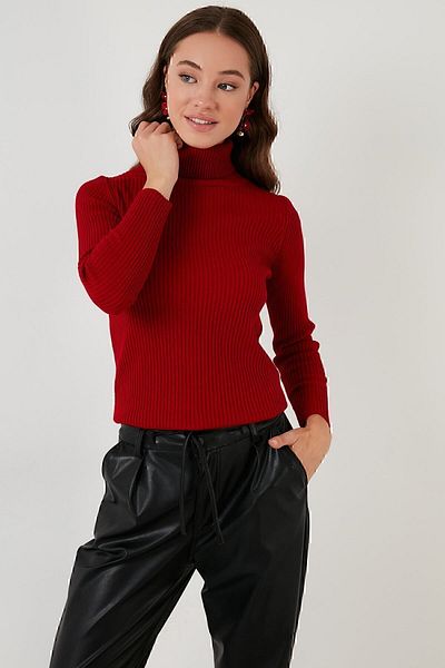 Lela Pulover cu snur acrilic moale cu gât -4614102