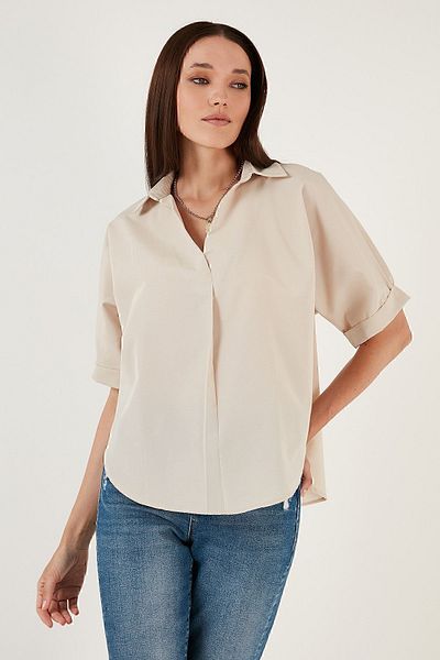 Lela Cămașă oversize din bumbac cu mânecă scurtă 6234759