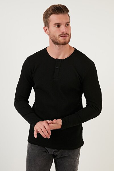 Buratti Ανδρικός ιδρώτας με βαμβακερό κουμπί με λεπτομέρεια Crew Neck Sweat 5905070