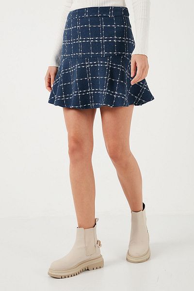 Lela Winter Mini Skirt - Checked and Flounced, Skirt 611ET00176w4