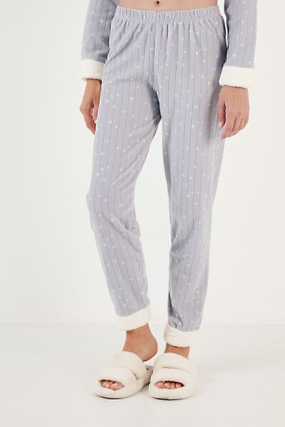 Lela Desenli Regular Fit Kapüşonlu Polar Pijama Takımı PİJAMA TAKIMI 6571004