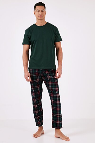 Buratti Σετ πιτζάμες καρό βαμβακερή κανονική εφαρμογή με κοντό μανίκι Ανδρικό σετ πιτζάμες 6572006