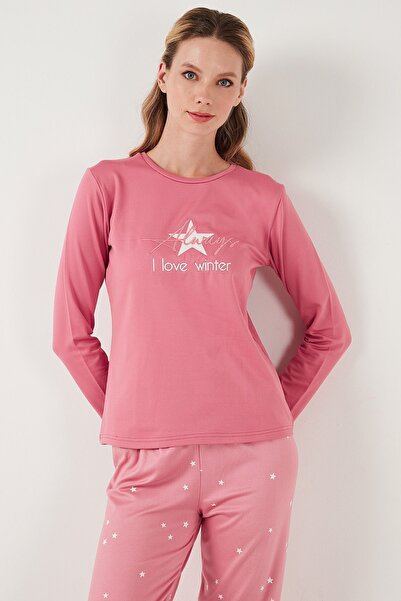Lela Regular Fit Desenli Bisiklet Yaka Pijama Takımı  PİJAMA TAKIMI 65719102
