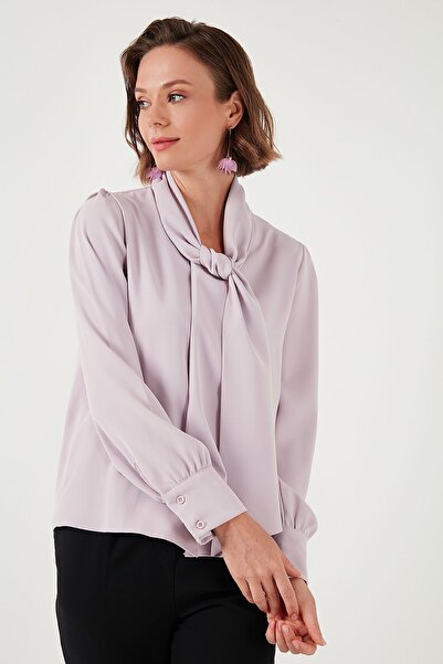 Lela V-neck Regular Fit Tie Detailed Shirt - Shirt 611go0202