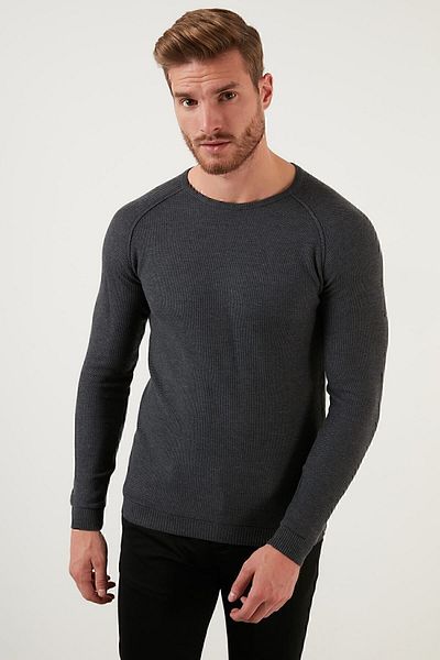 Buratti Slim Fit Crew Neck Cotton Knitwear Sweater Men's Sweater 6353418