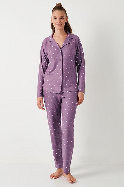 Lela Stretch Standard Fit Buttoned Pajama Set - 60956601