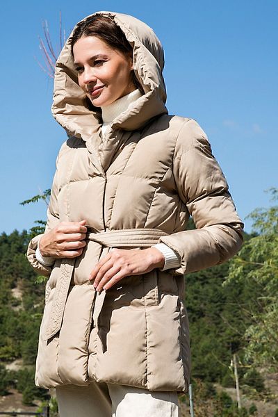 Lela Зимно пухено палто с качулка и джоб, стандартна кройка, MONT 55650154