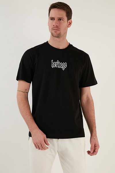Buratti Tricou 100% bumbac, cu decor relaxat, cu gât crew Tricou pentru bărbați 5902637