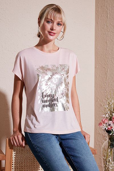 Lela T-Shirt με στάμπα με λαιμόκοψη με κανονική εφαρμογή - T-SHIRT 6671001