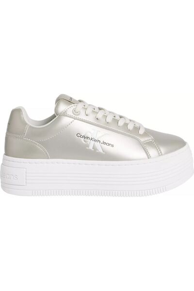 Calvin Klein Kadın Yüksek Taban Bağcıklı Rahat Beyaz Sneaker YW0YW01464-YBI