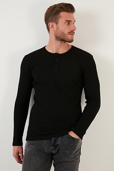 Buratti Ανδρικός ιδρώτας με βαμβακερό κουμπί με λεπτομέρεια Crew Neck Sweat 5905070