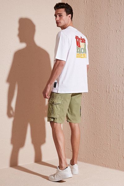 Buratti 100% βαμβακερή πλάτη με στάμπα Oversize Ανδρικό μπλουζάκι με λαιμόκοψη 5902636