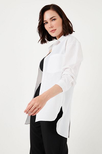 Lela Cămașă de iubit cu nasturi la spate din bumbac CAMISA66939522S4
