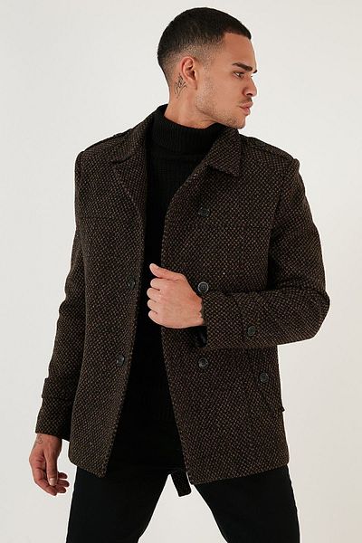 Buratti Памучно кашмирено палто Slim Fit с джобове Мъжко палто 5841015