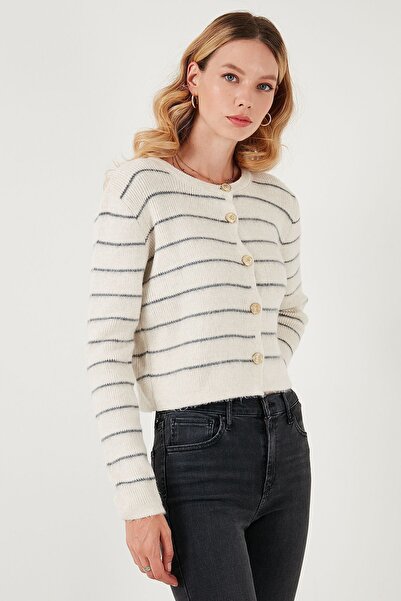 Lela Cardigan din tricotaje cu dungi cu textura moale - Cardigan cu potrivire standard 4615551