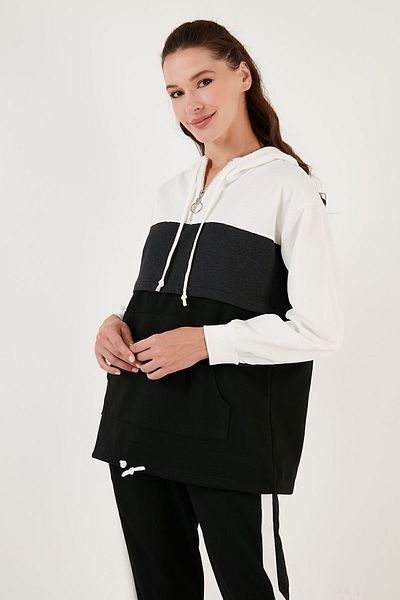 Lela Color Blocked Regular Fit Hooded Sports Set - 5863835