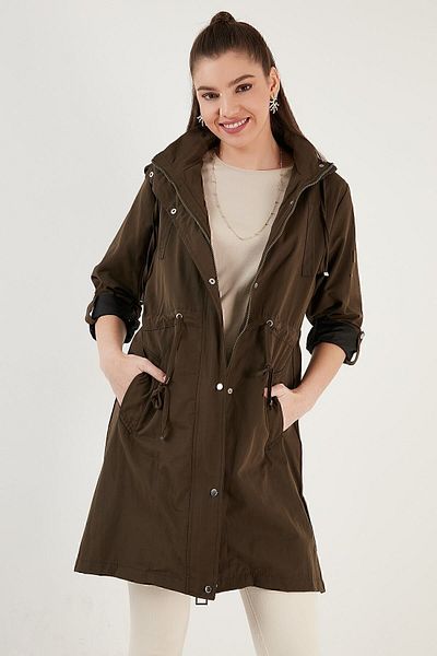 Lela Regular Fit Αφαιρούμενη κουκούλα Λεπτό Εποχιακό Παλτό 497sezen