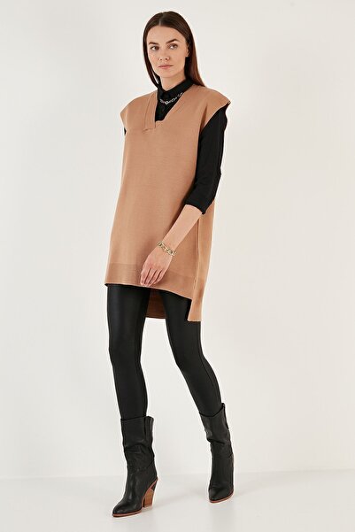 Lela Long V-neck Knitwear Sweater - Back 4616082 Y