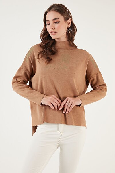 Lela Γυναικείο πουλόβερ με μακριά βαμβακερή βάση γιακά 4615002