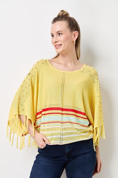 Two Mail Striped Knitwear YELLOW