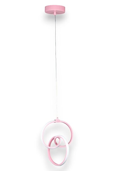 Fer Avize Sabrina Tasarım Pembe Renk Salon - Mutfak - Hol Beyaz Led Sarkıt Avize