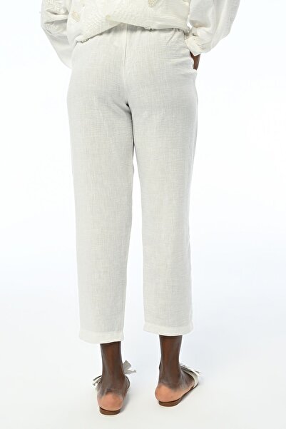 Orfeo Negro Women's Comfortable Fit - Elastic Waist Fabric Trousers